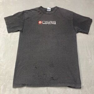 Y2K Osiris Shoes Distressed T-Shirt Men's Medium Gray Skateboarding VTG